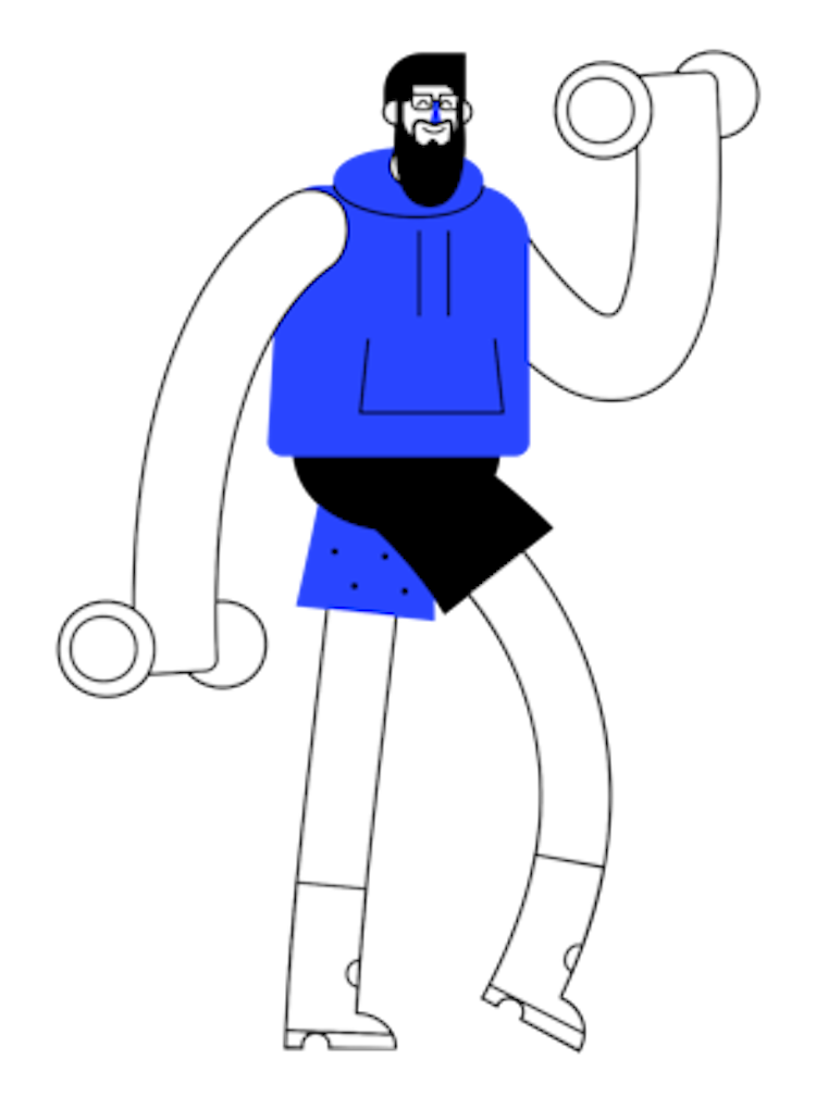 Illustration of man working out